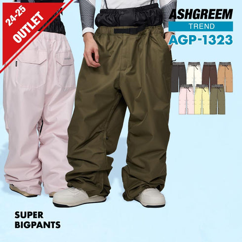 【10月上旬発送予定】 ASHGREEM アッシュグリーム スノーボードウェア スーパービッグパンツ AGP-1323